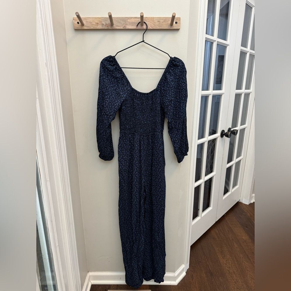 Madewell Petite Lucie Tie-Back Long-Sleeve Jumpsuit in Carmine Floral - Picture 2 of 12